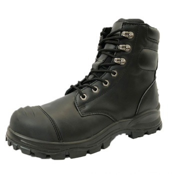 High Quality New Style Black Action Leather Safety Work Shoes High Ankle Steel Toe Anti Static Safety Shoes